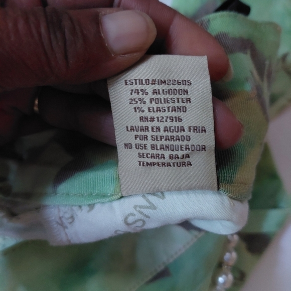 New* Premium I&M Jeans USA Green Floral Jeans Size 13 - Picture 9 of 11